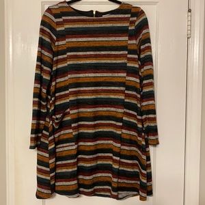 Peach Love Fall Striped Dress